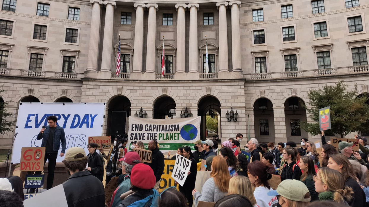 Protesters call on the Biden administration to take climate action before Trump takes over