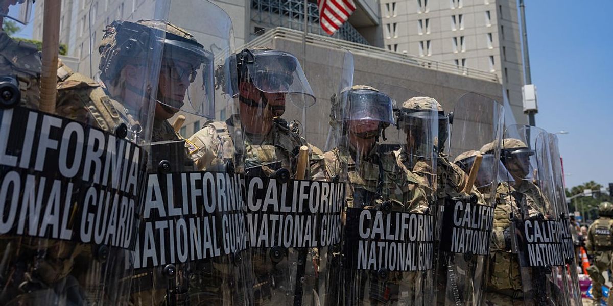 Protesters clash with law enforcement in downtown Los Angeles near the Federal Building and the Metropolitan Detention Center due to the immigration raids roil L.A.