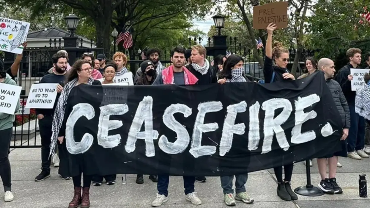 Protesters demand an immediate cease-fire in Palestine