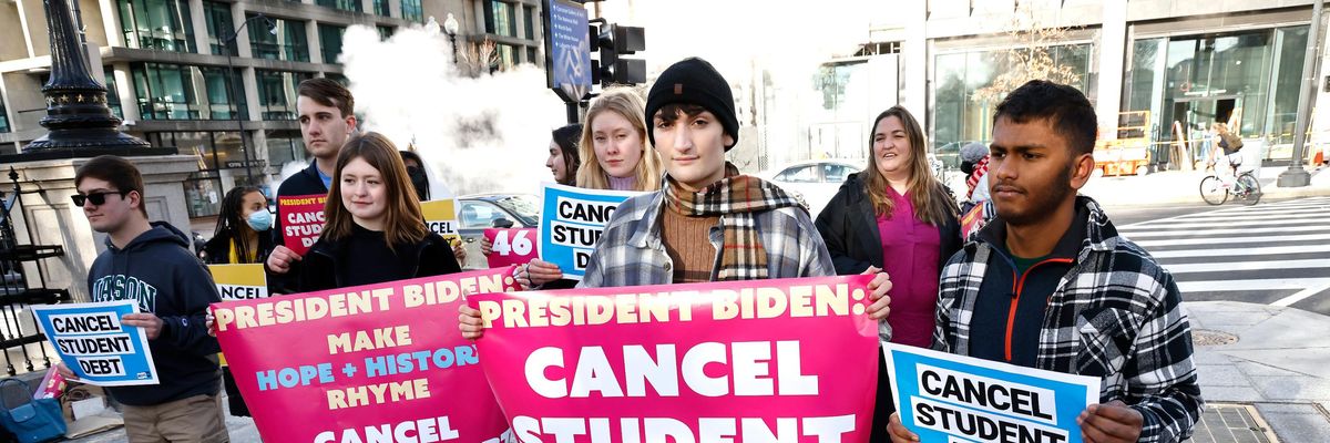 Protesters demand Biden cancel student debt