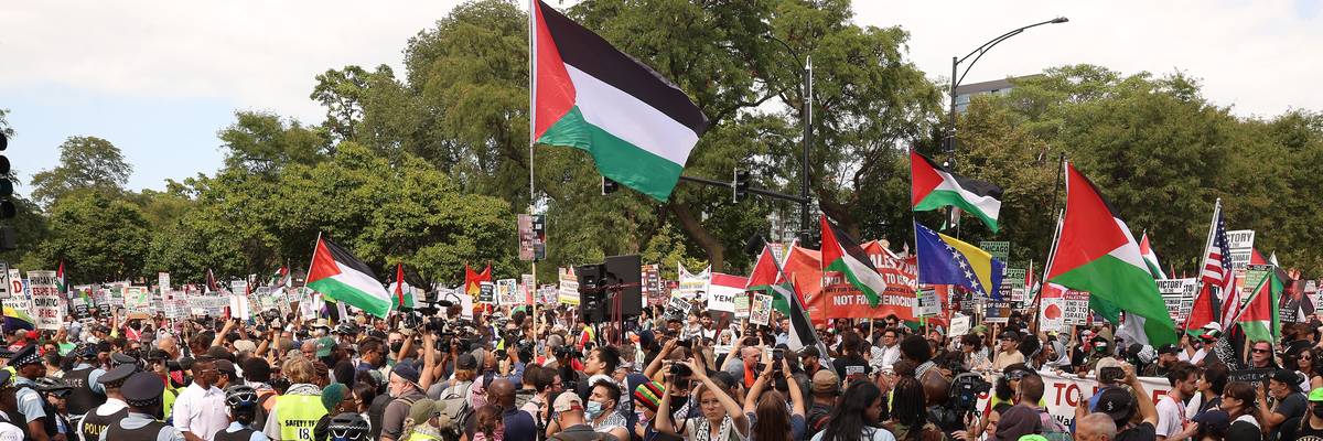 Protesters Demonstrate During The 2024 Democratic National Convention In Chicago