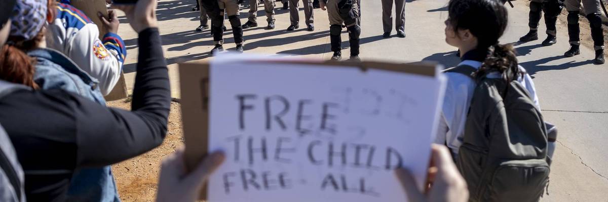 Protesters Denounce Detention Of 5-Year-Old Liam Ramos At Immigration Processing Facility In Texas