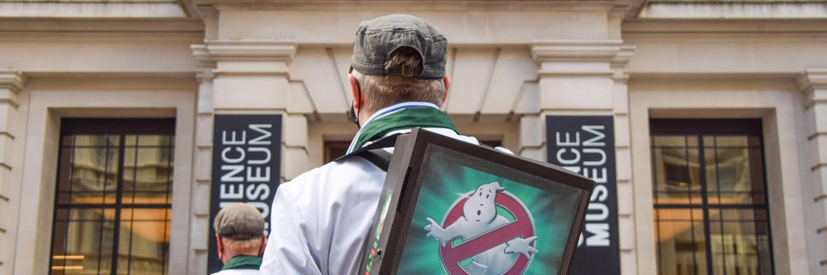 protesters dressed as 'Greenwash Busters'