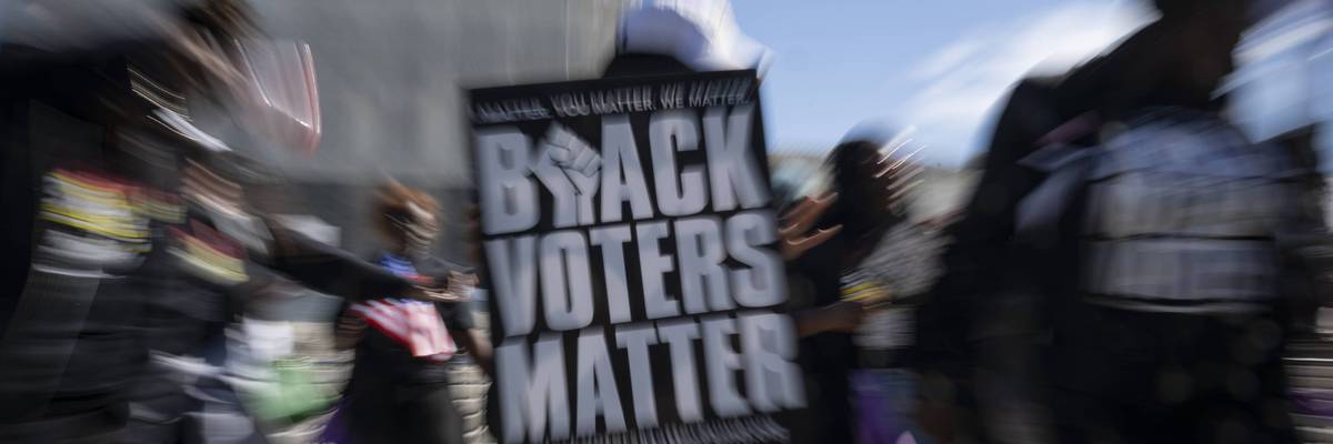 Protesters gather outside U.S. Supreme Court over redistricting case