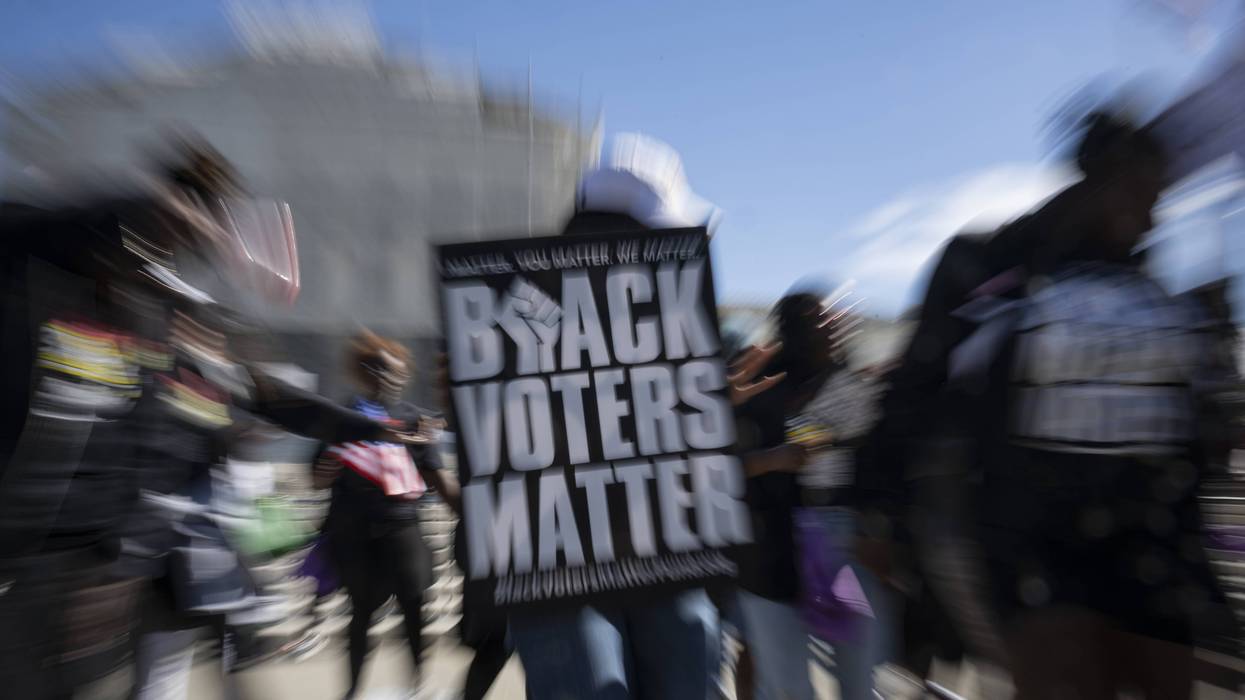 Protesters gather outside U.S. Supreme Court over redistricting case
