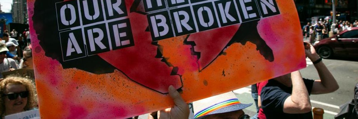 Protesters hold a rally against gun violence