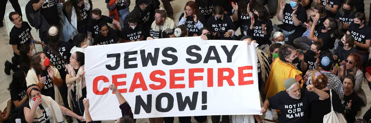 Protesters Hold A Rally Outside The U.S. Capitol Building Calling For A Ceasefire In Mideast War