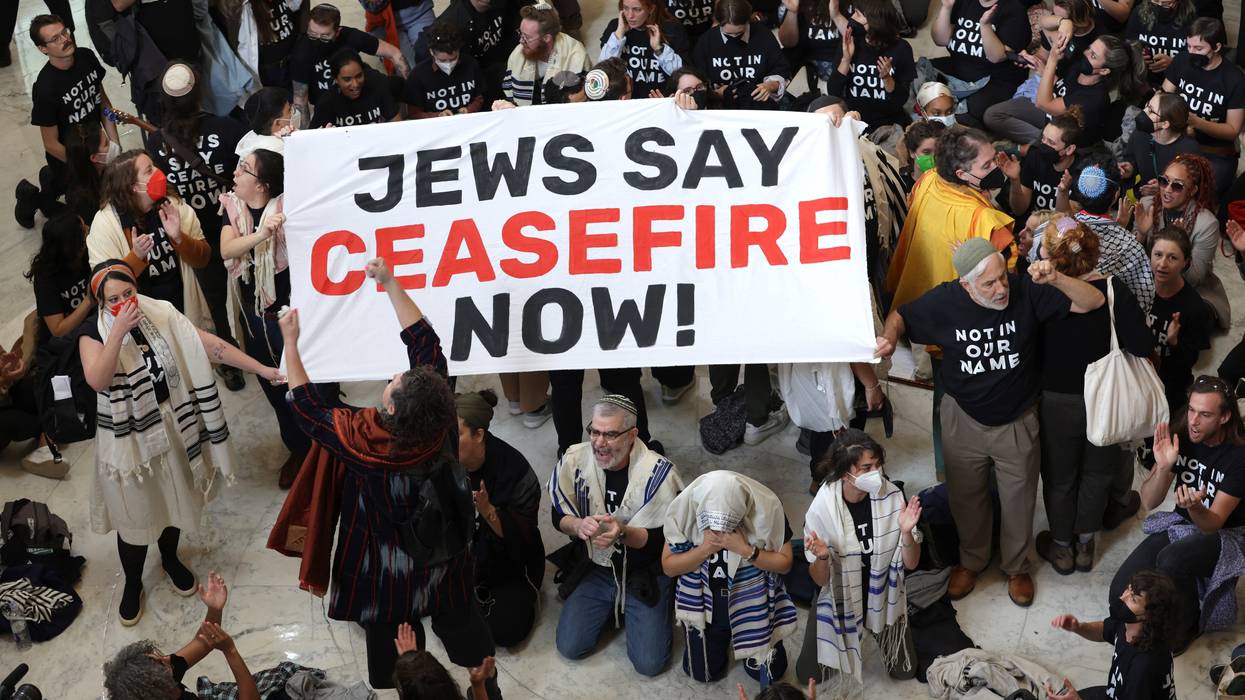 Protesters Hold A Rally Outside The U.S. Capitol Building Calling For A Ceasefire In Mideast War