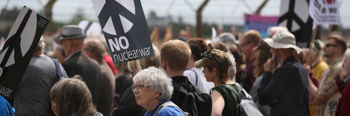 Protesters hold anti-nuclear war