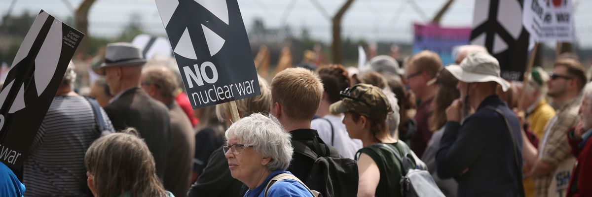 Protesters hold anti-nuclear war