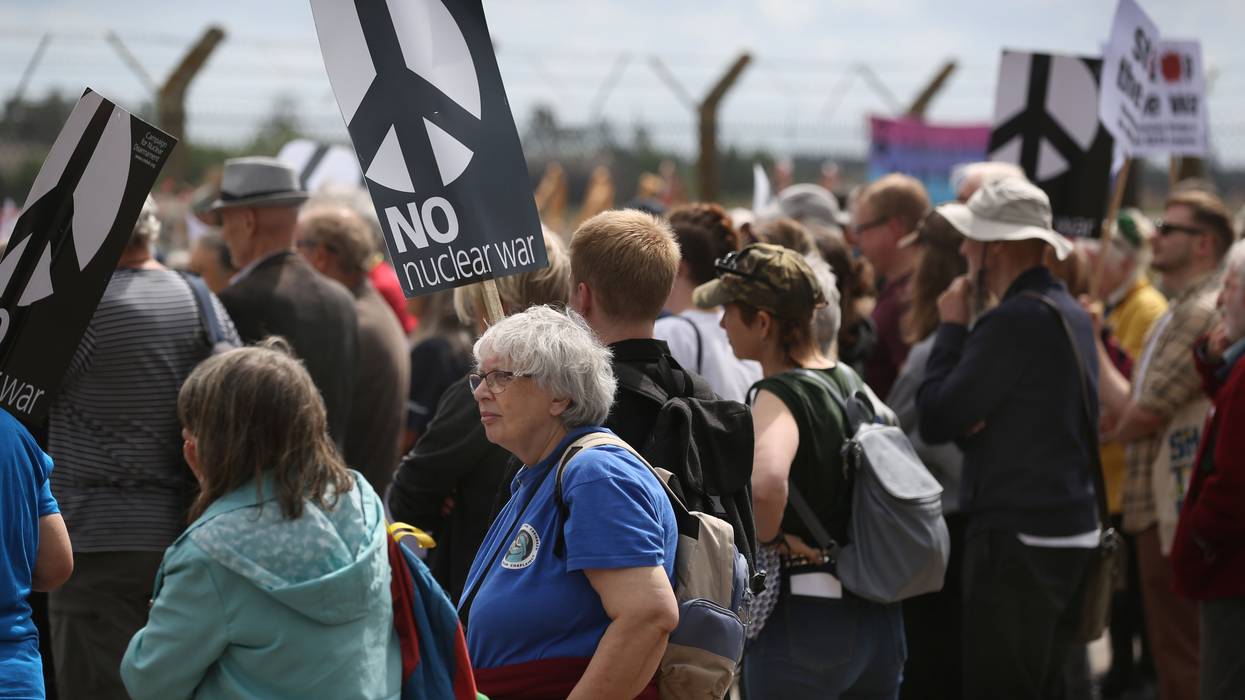 Protesters hold anti-nuclear war