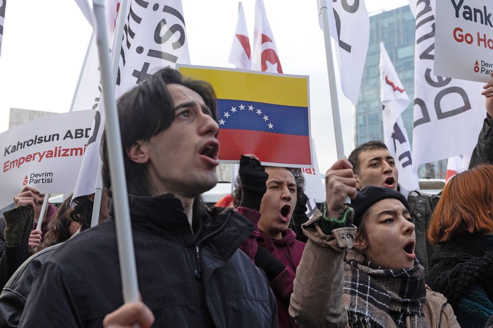 Protesters In Ankara Demonstrate Against US Actions In Venezuela