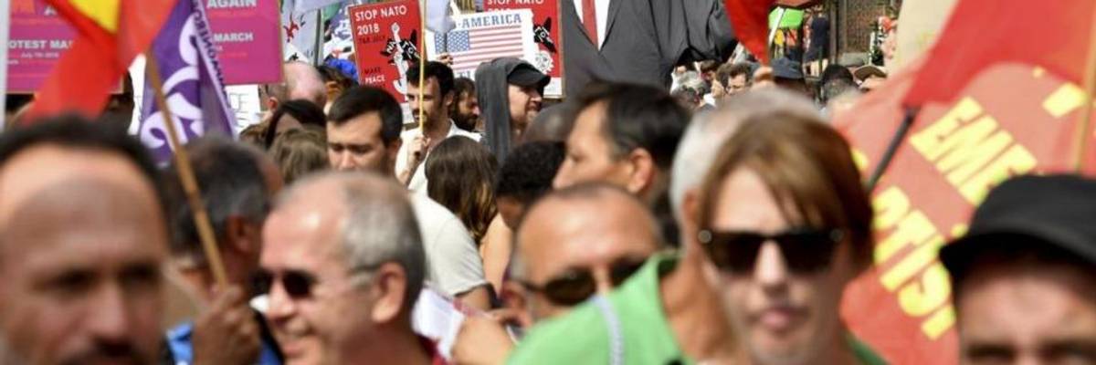 'Make Peace Great Again': Ahead of NATO Summit, Anti-Trump Protest Draws Thousands in Brussels
