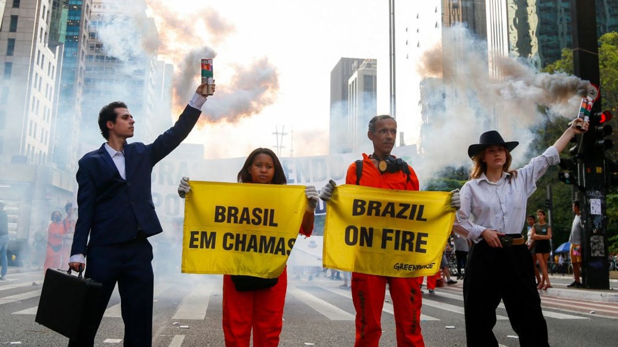 protesters in Sao Paulo