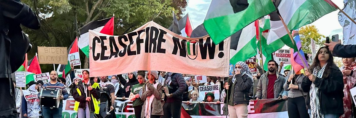 Protesters march for a Gaza cease-fire in Sacramento