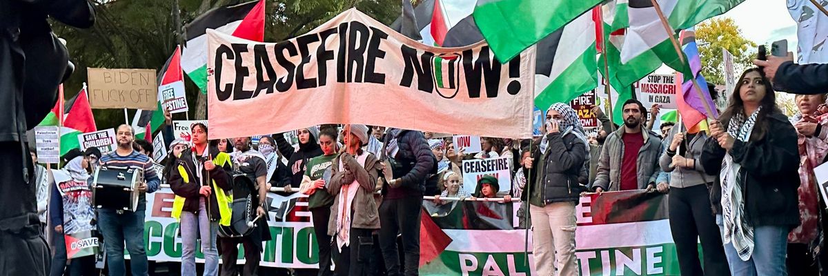 Protesters march for a Gaza cease-fire in Sacramento