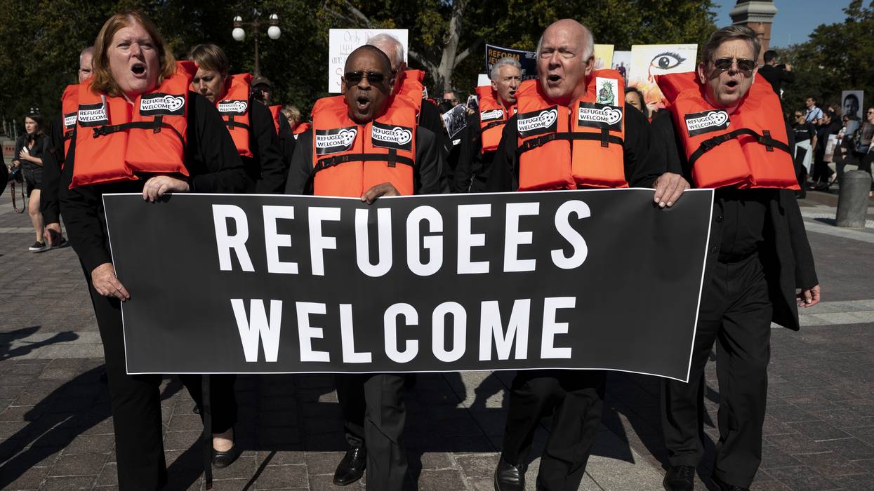 Protesters march for refugee rights in the U.S.
