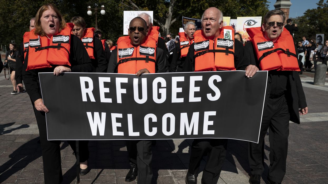 Protesters march for refugee rights in the U.S.
