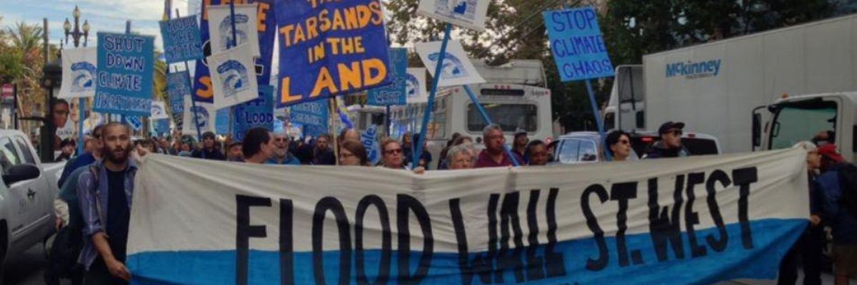 Flooding Financial District, SF Activists Shut Down 'Climate Profiteers'