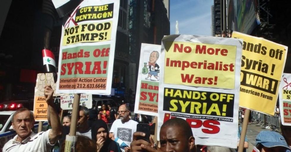 Protesters marched in New York City to oppose military action against Syria in 2013. (Photo: The All-Nite Images/Flickr/cc)
