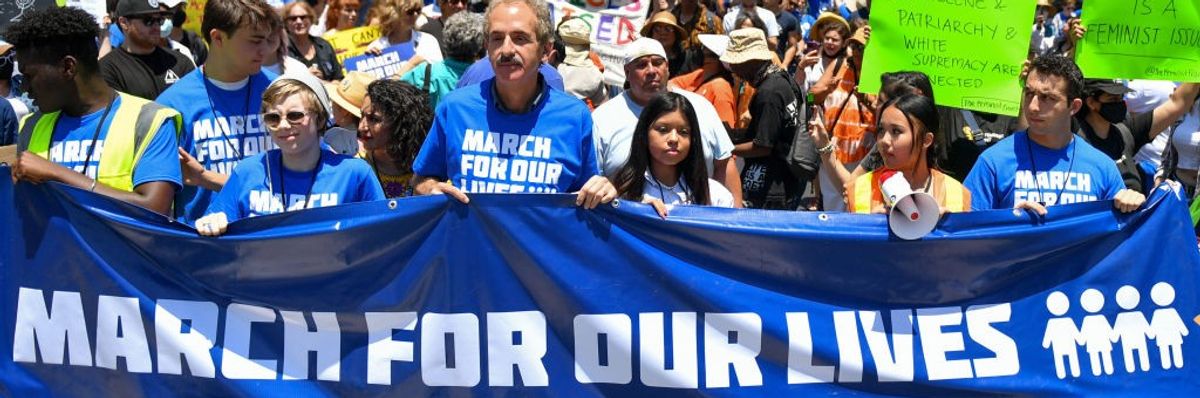 Protesters participate in the March For Our Lives
