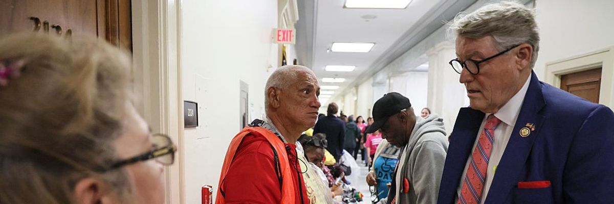 Protesters question Republican lawmakers