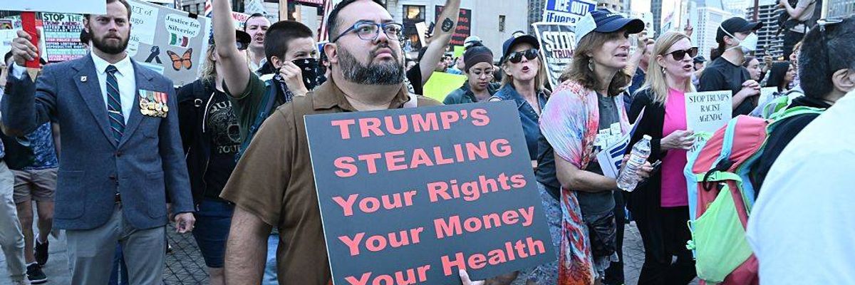 Protesters rally in Chicago against ICE, military presence