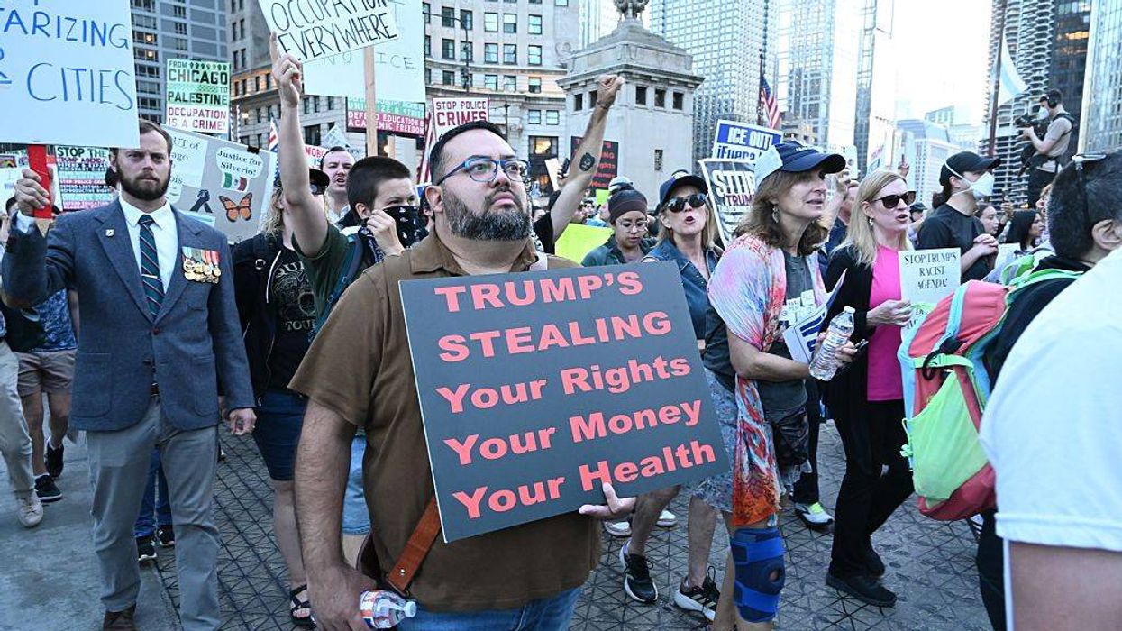 Protesters rally in Chicago against ICE, military presence