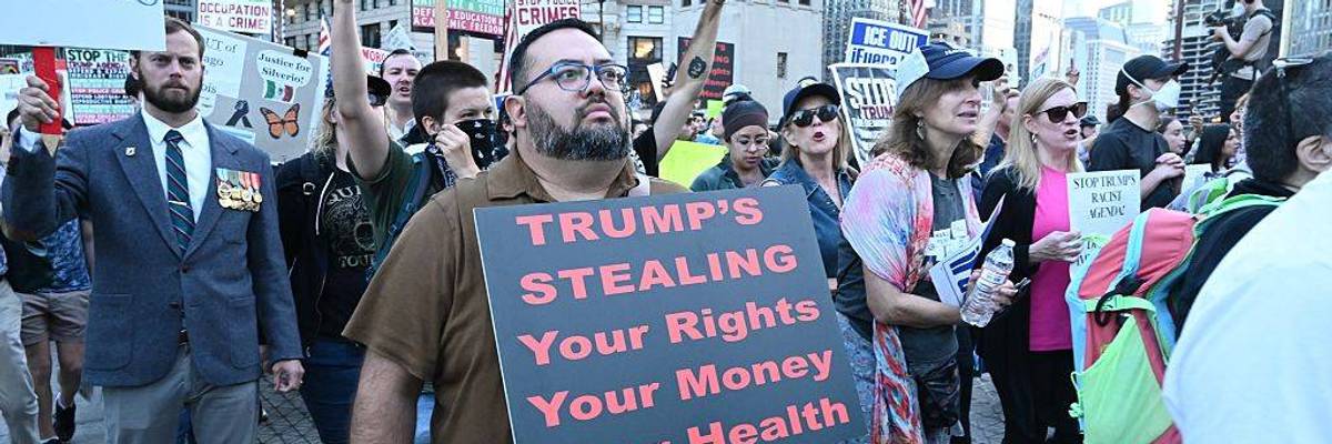 Protesters rally in Chicago against ICE, military presence