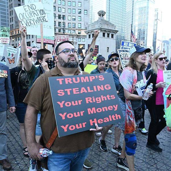 Protesters rally in Chicago against ICE, military presence