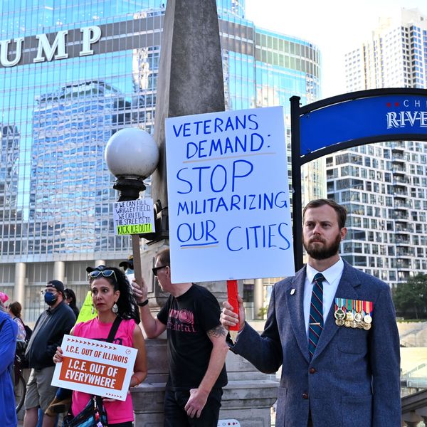 Protesters rally in Chicago against ICE, military presence