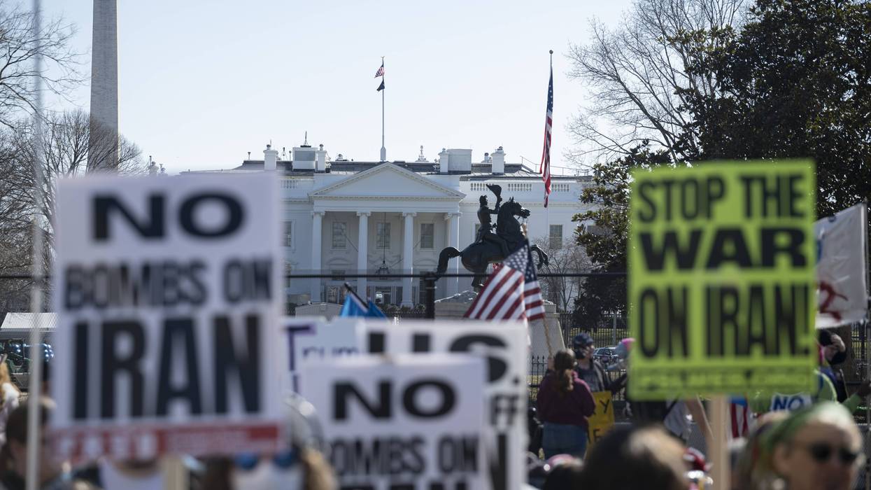 Protesters rally outside White House against US and Israeli strikes on Iran