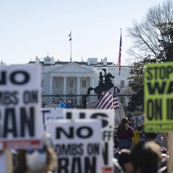Protesters rally outside White House against US and Israeli strikes on Iran