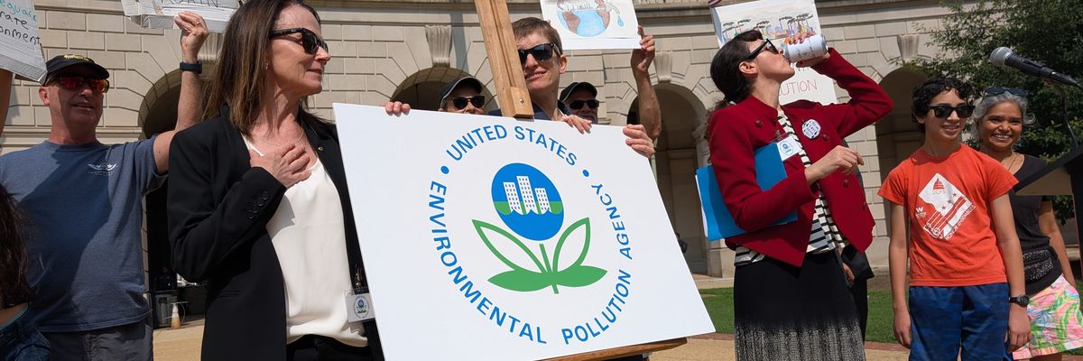 Protesters renamed the U.S. Environmental Protection Agency the Environmental Pollution Agency