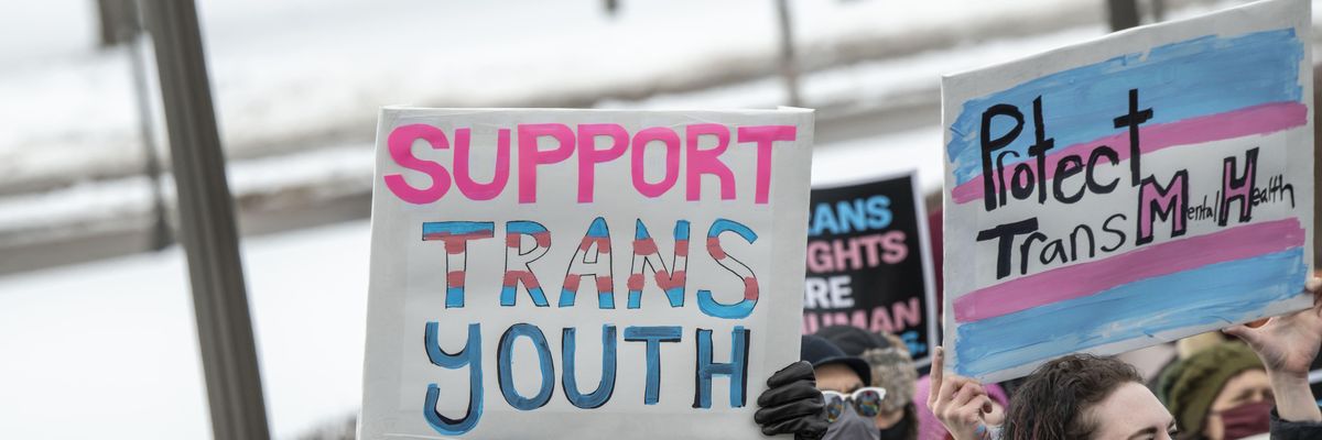 Protesters show support for transgender youth
