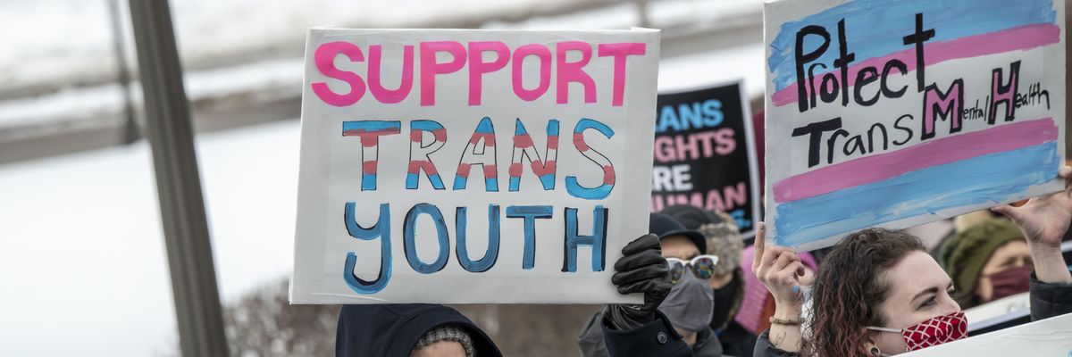 Protesters show support for transgender youth