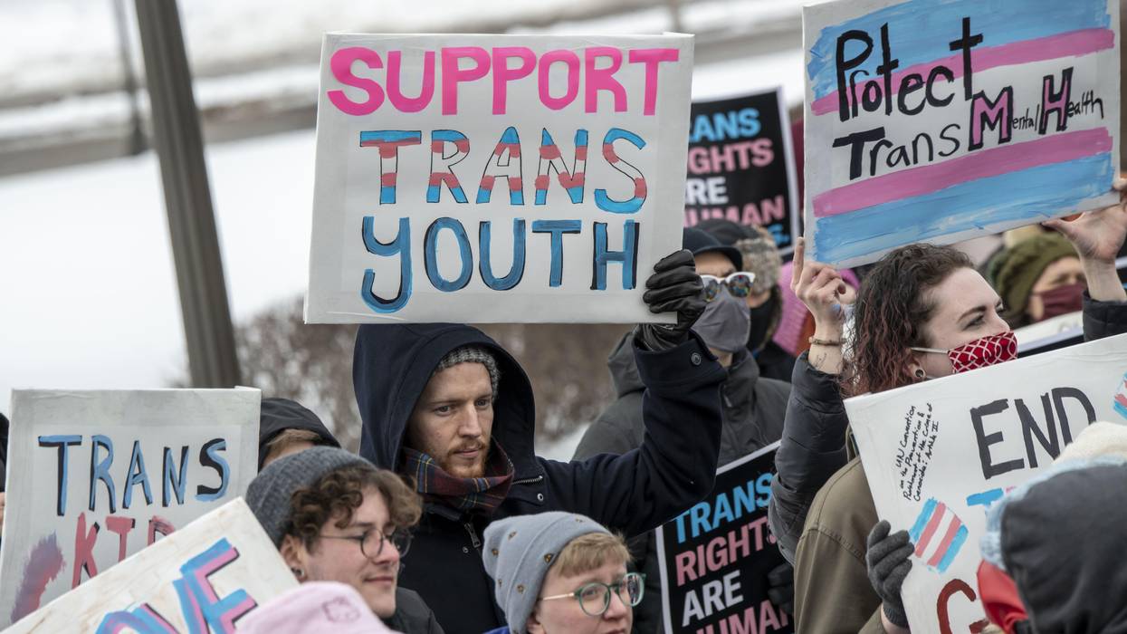 Protesters show support for transgender youth
