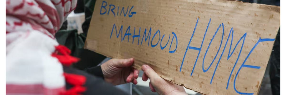 Protesters this week outside Columbia University