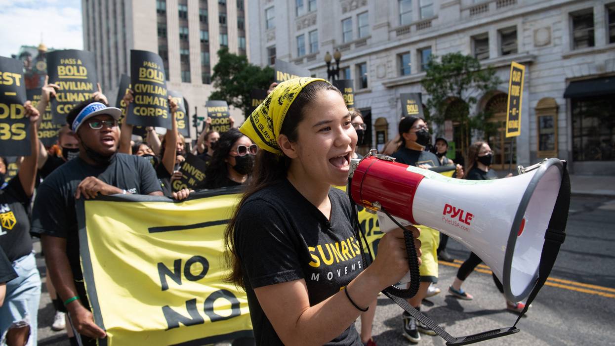 Protesters with the Sunrise Movement