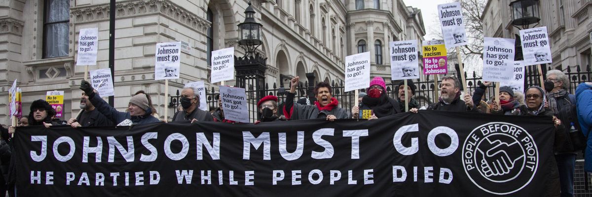 Protesting Boris Johnson in London