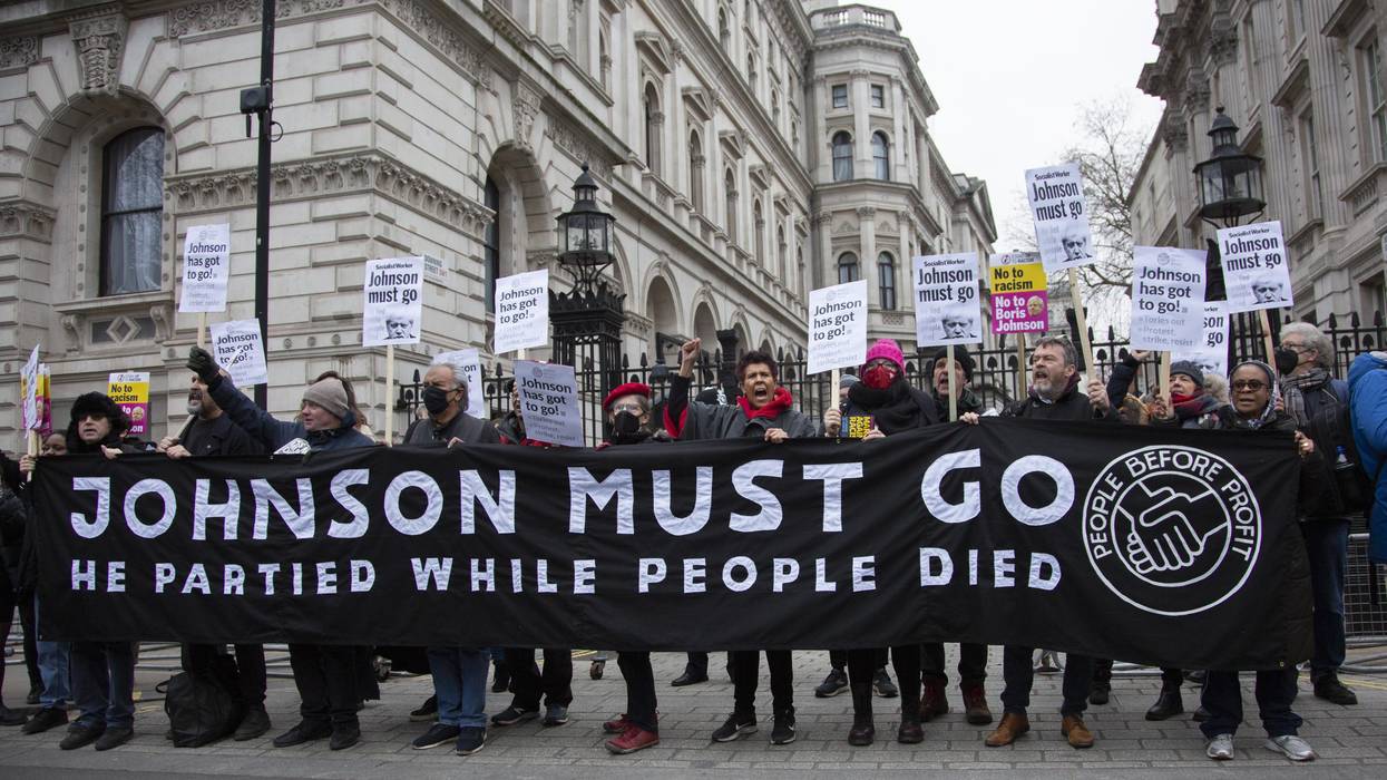 Protesting Boris Johnson in London
