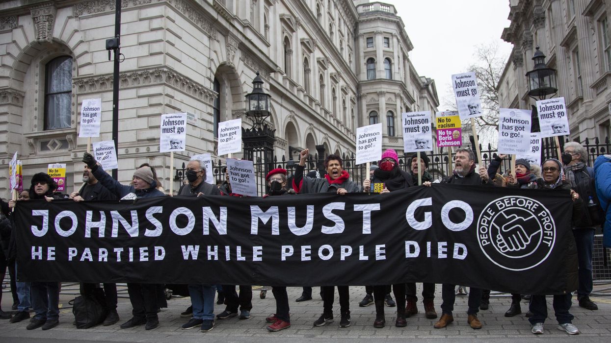 Protesting Boris Johnson in London