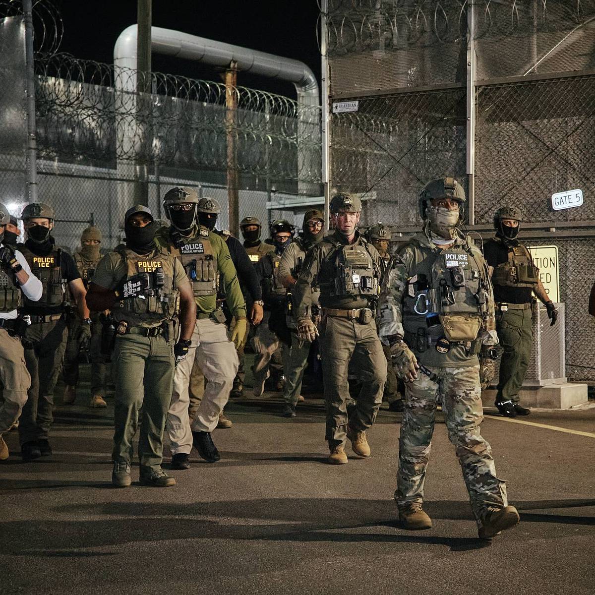 Protestors Demonstrate And Clash With Officers Outside Delaney Hall Detention Facility In Newark