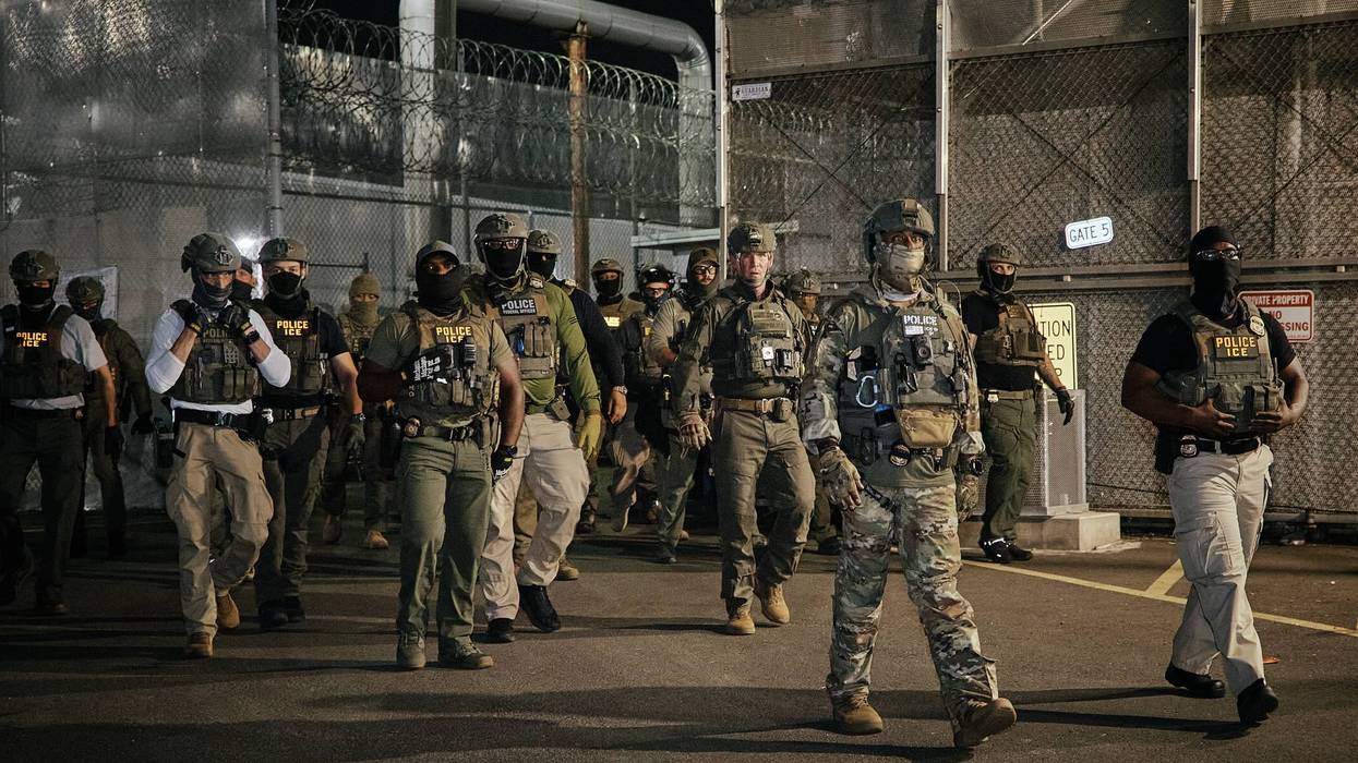 Protestors Demonstrate And Clash With Officers Outside Delaney Hall Detention Facility In Newark