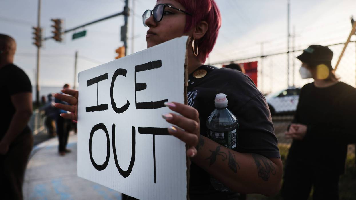 Protestors Demonstrate And Clash With Officers Outside Delaney Hall Detention Facility In Newark