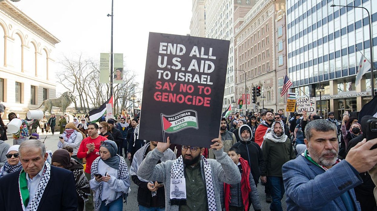 Protestors march in downtown Chicago