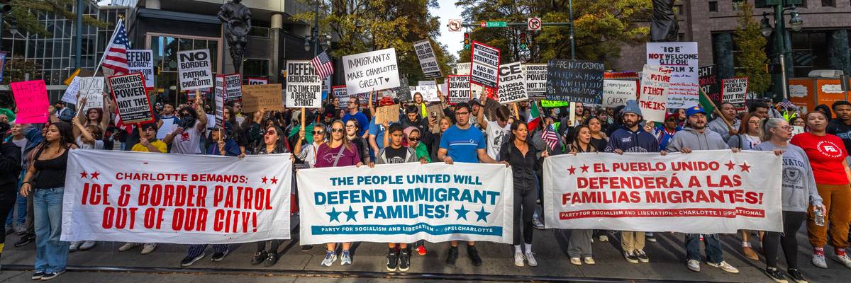 Protestors Rally Against Rumored Border Patrol In Charlotte