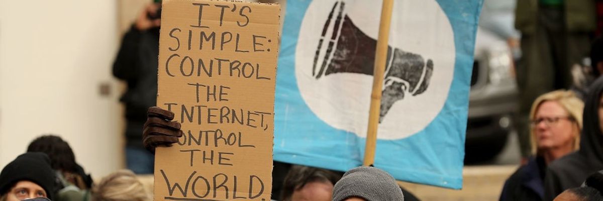 Protestors Rally At FCC Against Repeal Of Net Neutrality Rules