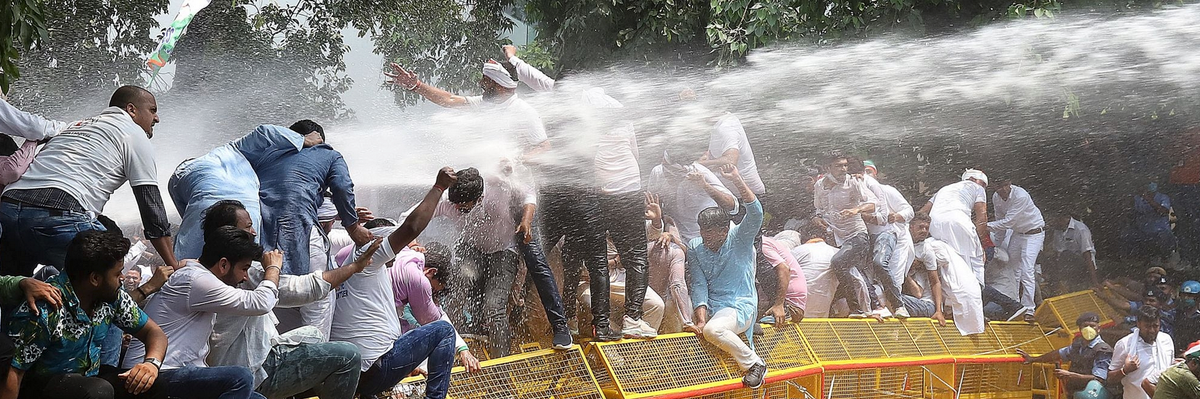 Protests in India over Pegasus spying and other corruption