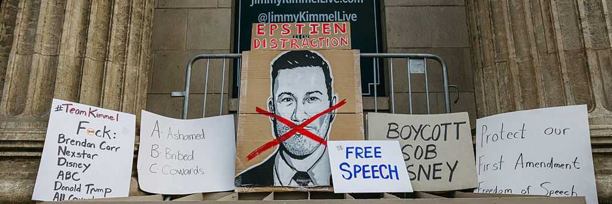 Protests of Jimmy Kimmel's suspension.